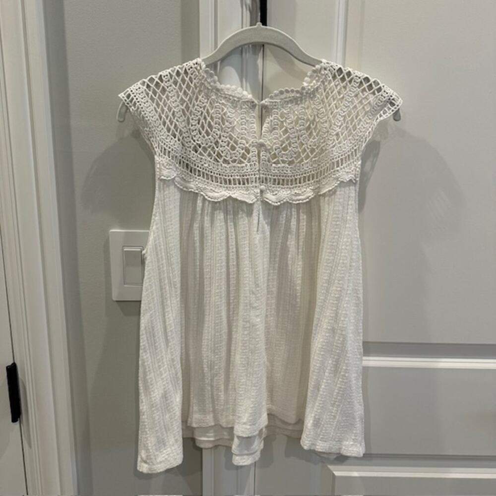Meadow Rue By Anthropologie Sierra Crochet Tank Size: L Color: Ivory - Picture 7 of 10